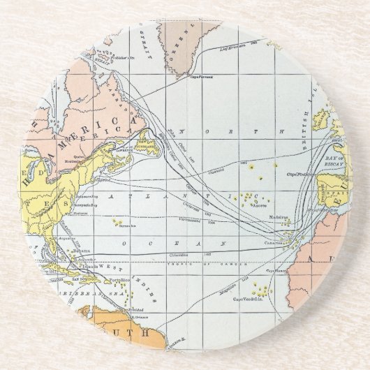 地図: 大西洋の旅行 コースター (正面)