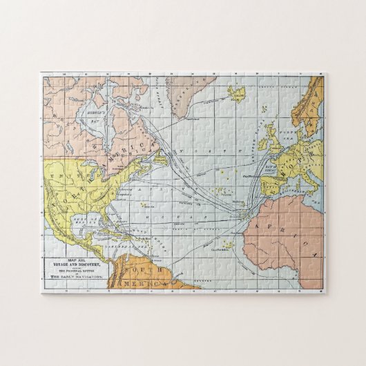 地図: 大西洋の旅行 ジグソーパズル (横)