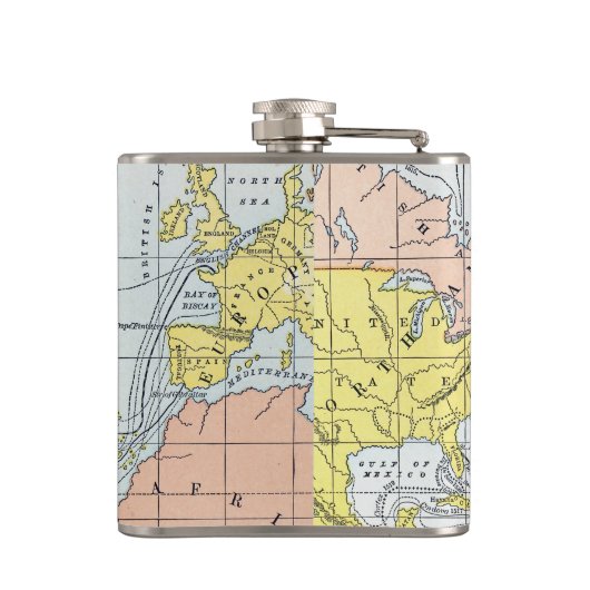 地図: 大西洋の旅行 フラスク (裏面)