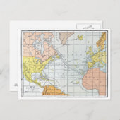 地図: 大西洋の旅行 ポストカード (正面/裏面)