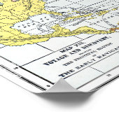 地図：大西洋航跡 ポスター (角)