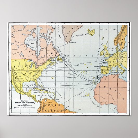 地図：大西洋航跡 ポスター (正面)