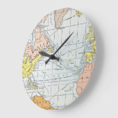 地図：大西洋航跡 ラージ壁時計 (傾斜)