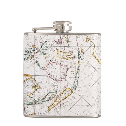 地図: 東のインディ1670年 フラスク (正面)