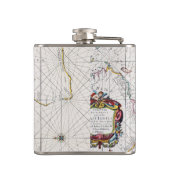 地図: 東のインディ1670年 フラスク (裏面)