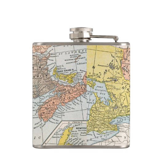 地図: 東のカナダ フラスク (裏面)