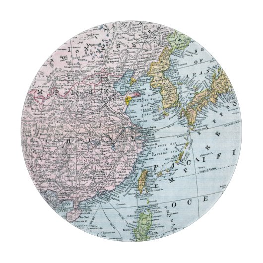 地図: 東アジア1907年 カッティングボード (正面)