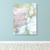 地図：東アジア1907年 キャンバスプリント (インサイチュ (ウッドフロア))