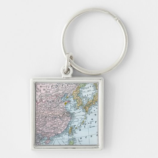 地図: 東アジア1907年 キーホルダー (正面)