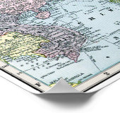 地図：東アジア1907年 ポスター (角)