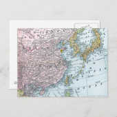 地図：東アジア1907年 ポストカード (正面/裏面)