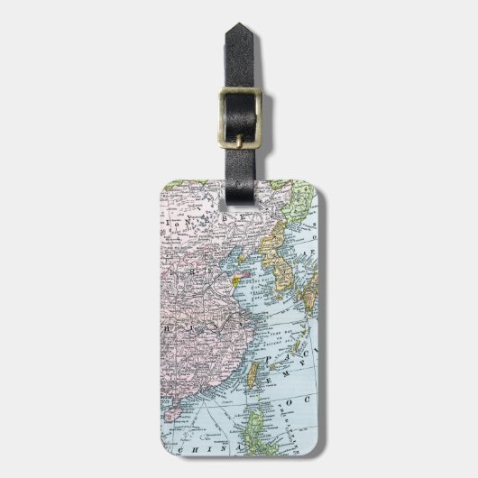 地図: 東アジア1907年 ラゲッジタグ (正面縦)