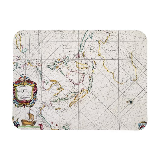 地図：東インディ, 1670 マグネット (横)