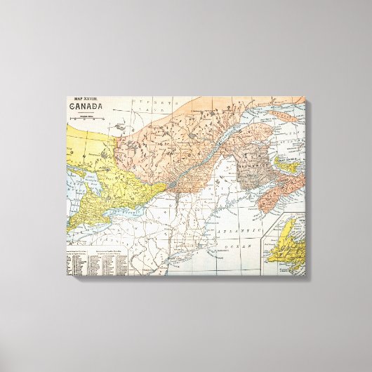 地図：東カナダ キャンバスプリント (正面)