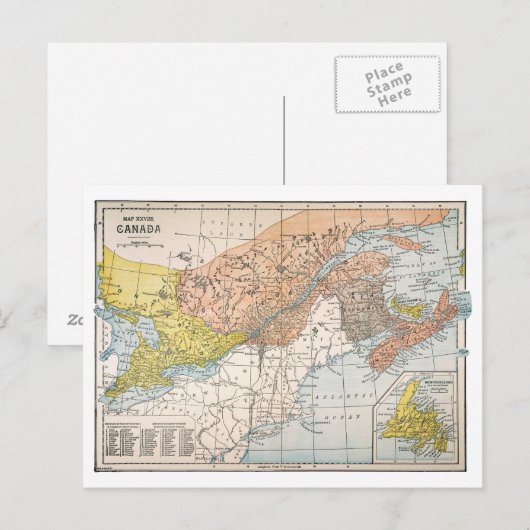 地図：東カナダ ポストカード (正面/裏面)