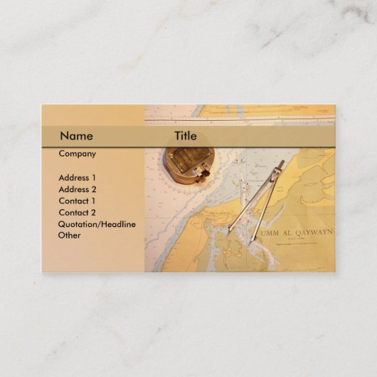 地図/海/運行/航行 名刺 (正面)