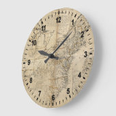 地図: 米国1783年 ラージ壁時計 (傾斜)