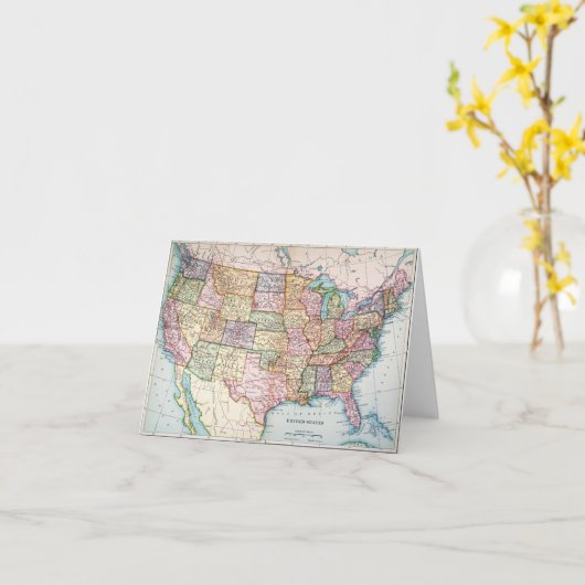 地図: 米国1905年 カード (黄色い花)