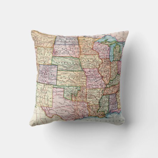 地図: 米国1905年 クッション (裏面)