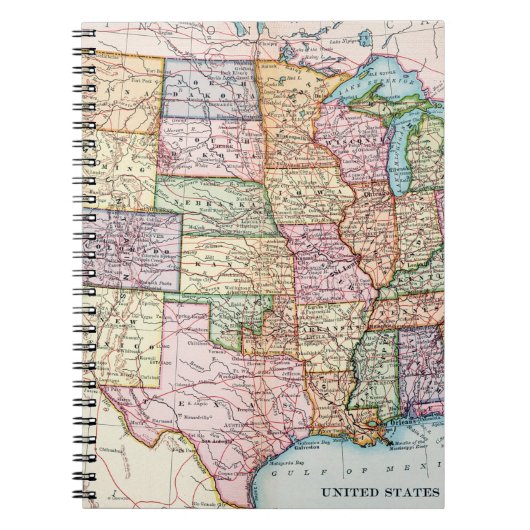 地図: 米国1905年 ノートブック (正面)