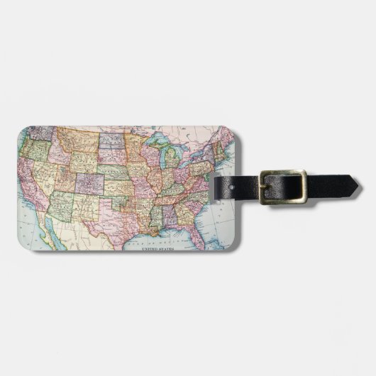 地図: 米国1905年 ラゲッジタグ (正面横)