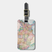 地図: 米国1905年 ラゲッジタグ (正面縦)