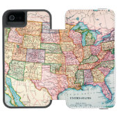 地図: 米国1905年 INCIPIO iPhoneウォレットケース (フォリオ Open)