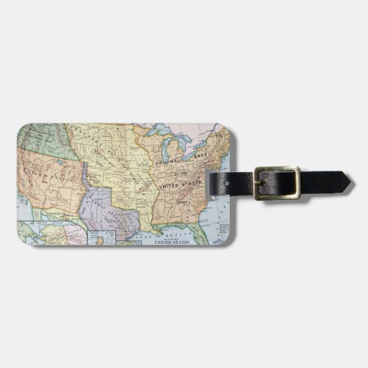 地図: 米国Expansion 1905年 ラゲッジタグ (正面横)