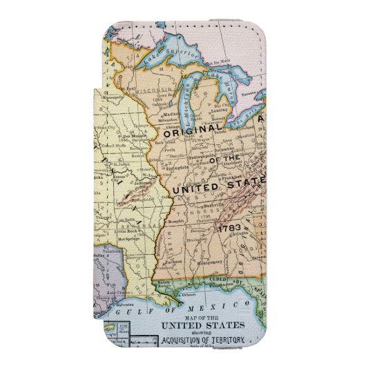 地図: 米国Expansion 1905年 Incipio iPhoneウォレットケース (フォリオ 正面)