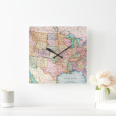 地図：統一された州, 1905 スクエア壁時計 (ホーム)