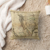 地図(1846年)テキサス州 クッション (ブランケット)