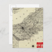 地図Fresno郡、カリフォルニア ポストカード (正面/裏面)