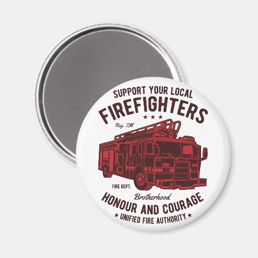 地域の消防士をサポート マグネット (正面/裏面)