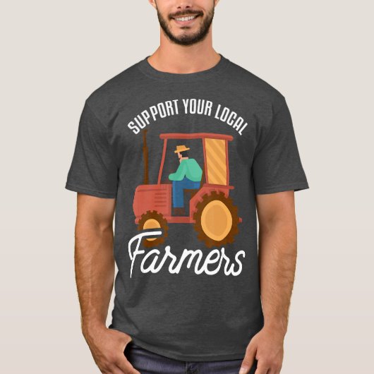 地域の農家農業ファームをサポート Tシャツ (正面)