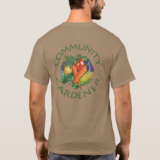 地域ガーデニング野菜園芸家 Tシャツ (裏面)
