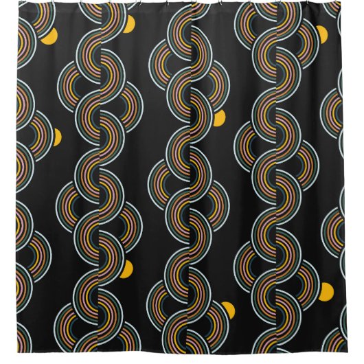 地域ストライプデザイン:トレンディーヴィンテージ シャワーカーテン (正面)
