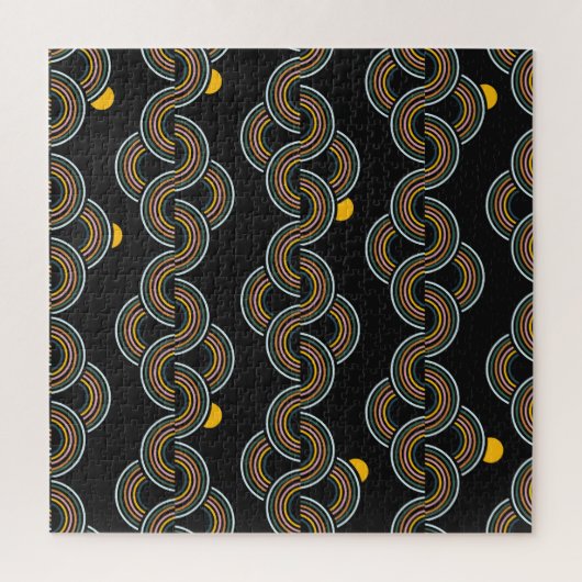 地域ストライプデザイン:トレンディーヴィンテージ ジグソーパズル (縦)