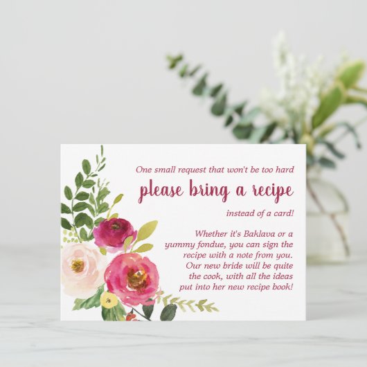 地域ブライダルシャワーレシピの持ち込み エンクロージャーカード (スタンド正面)
