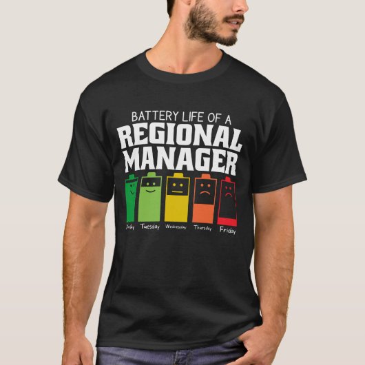地域マネージャーのバッテリー寿命 Tシャツ (正面)