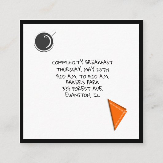 地域朝食チラシ スクエア名刺 (裏面)