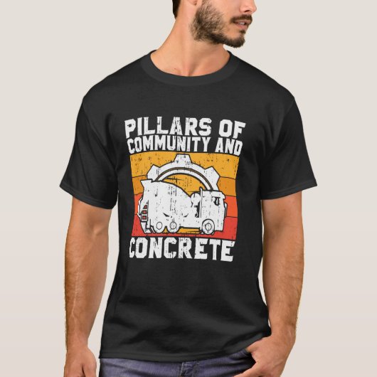 地域社会の柱とコンクリートの構造エンジン Tシャツ (正面)