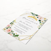 地域赤面フローラキンセアニェラ金ゴールド 箔招待状 (回転した状態)