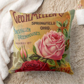 地域。H. Mellen Co. Greenhouse Advertisement クッション (ブランケット)