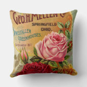 地域。H. Mellen Co. Greenhouse Advertisement クッション (裏面)