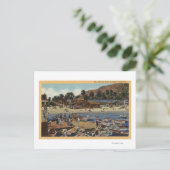 地峡の港のビュー/泳ぐ人 ポストカード (スタンド正面)