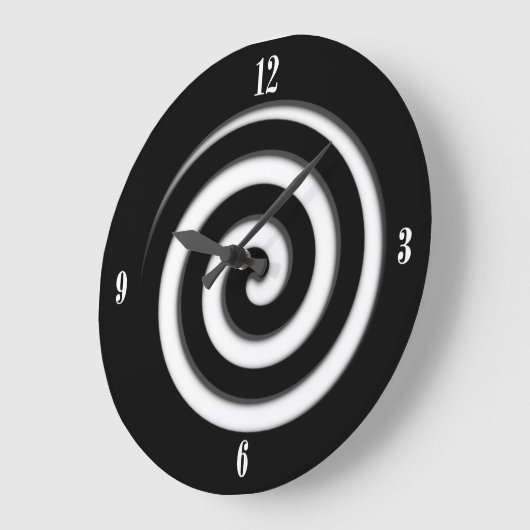 地帯の黒い螺線形のHypno 4数柱時計 ラージ壁時計 (傾斜)