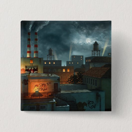 地帯Industrielle -夜 缶バッジ (正面)