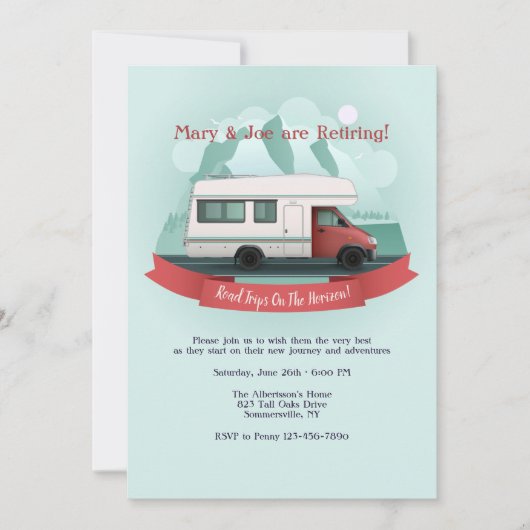 地平線での定年退職 招待状 (正面)