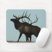地平線のシルエットのE11 Bullのオオシカの角 マウスパッド (マウス)