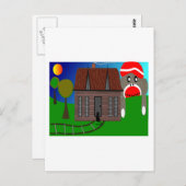 地平線の上にソックモンキー – アート ポストカード (正面/裏面)